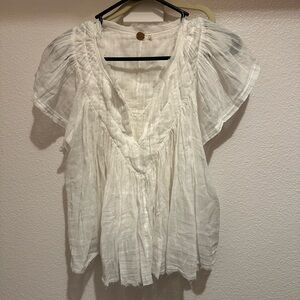 FP Movement by Free People Sheer White Blouse